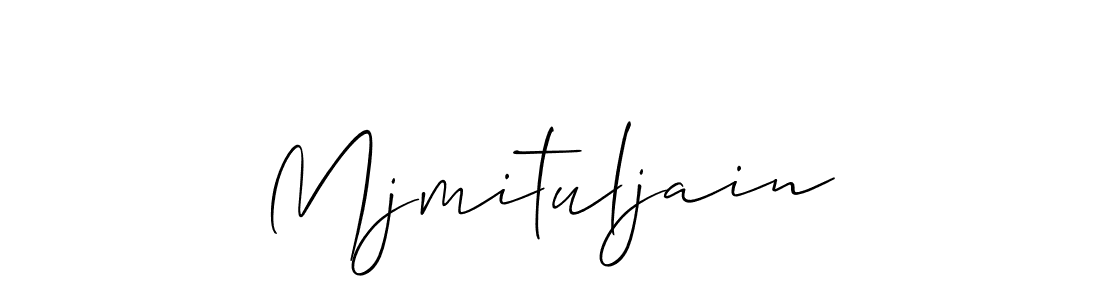 Make a beautiful signature design for name Mjmituljain. With this signature (Allison_Script) style, you can create a handwritten signature for free. Mjmituljain signature style 2 images and pictures png