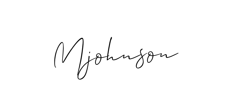 Create a beautiful signature design for name Mjohnson. With this signature (Allison_Script) fonts, you can make a handwritten signature for free. Mjohnson signature style 2 images and pictures png