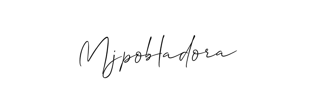 Create a beautiful signature design for name Mjpobladora. With this signature (Allison_Script) fonts, you can make a handwritten signature for free. Mjpobladora signature style 2 images and pictures png