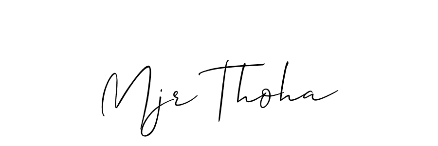 How to make Mjr Thoha name signature. Use Allison_Script style for creating short signs online. This is the latest handwritten sign. Mjr Thoha signature style 2 images and pictures png