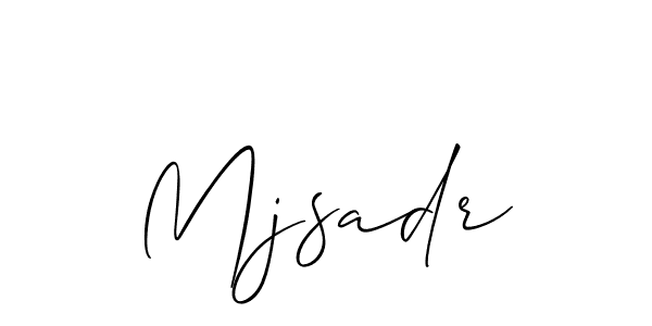 Allison_Script is a professional signature style that is perfect for those who want to add a touch of class to their signature. It is also a great choice for those who want to make their signature more unique. Get Mjsadr name to fancy signature for free. Mjsadr signature style 2 images and pictures png