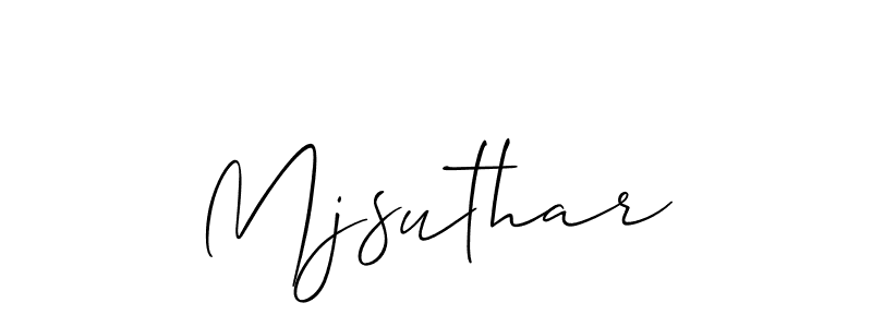 How to make Mjsuthar name signature. Use Allison_Script style for creating short signs online. This is the latest handwritten sign. Mjsuthar signature style 2 images and pictures png