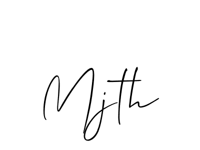 The best way (Allison_Script) to make a short signature is to pick only two or three words in your name. The name Mjth include a total of six letters. For converting this name. Mjth signature style 2 images and pictures png