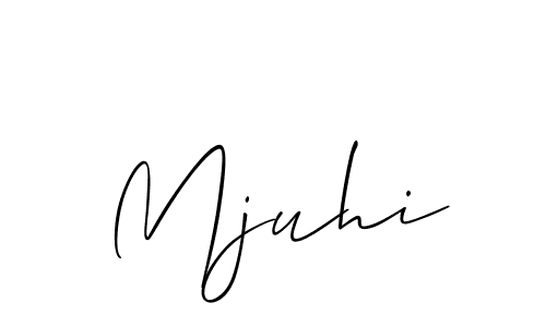 The best way (Allison_Script) to make a short signature is to pick only two or three words in your name. The name Mjuhi include a total of six letters. For converting this name. Mjuhi signature style 2 images and pictures png