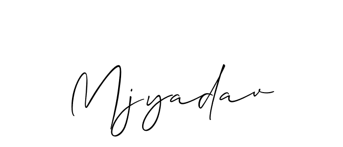 Make a beautiful signature design for name Mjyadav. With this signature (Allison_Script) style, you can create a handwritten signature for free. Mjyadav signature style 2 images and pictures png