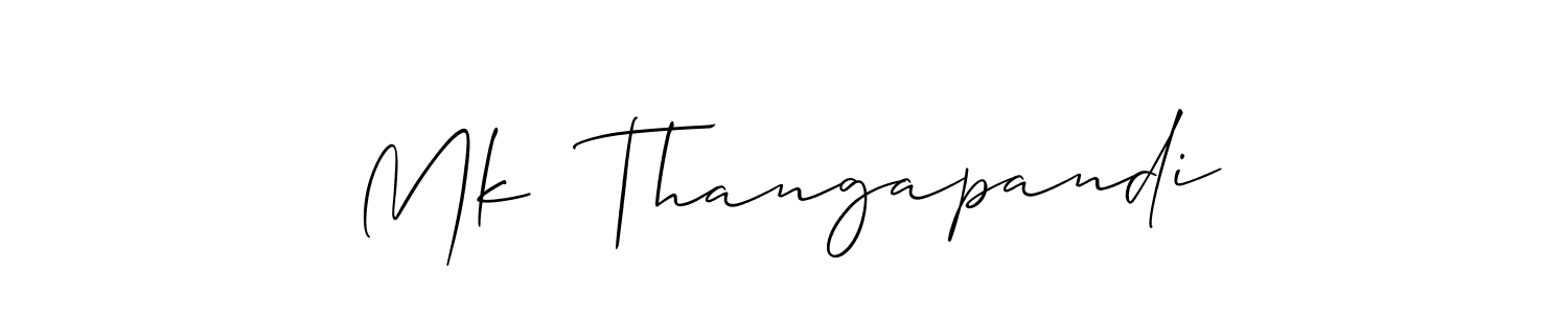 You should practise on your own different ways (Allison_Script) to write your name (Mk  Thangapandi) in signature. don't let someone else do it for you. Mk  Thangapandi signature style 2 images and pictures png