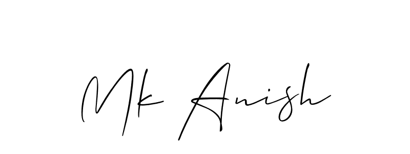 Also we have Mk Anish name is the best signature style. Create professional handwritten signature collection using Allison_Script autograph style. Mk Anish signature style 2 images and pictures png