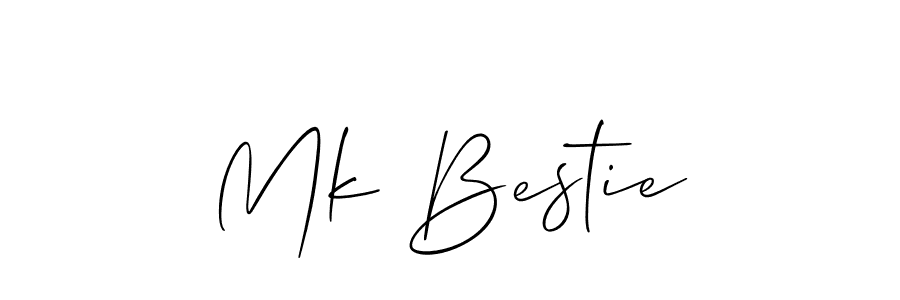 You should practise on your own different ways (Allison_Script) to write your name (Mk Bestie) in signature. don't let someone else do it for you. Mk Bestie signature style 2 images and pictures png