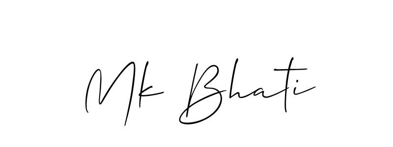 Similarly Allison_Script is the best handwritten signature design. Signature creator online .You can use it as an online autograph creator for name Mk Bhati. Mk Bhati signature style 2 images and pictures png