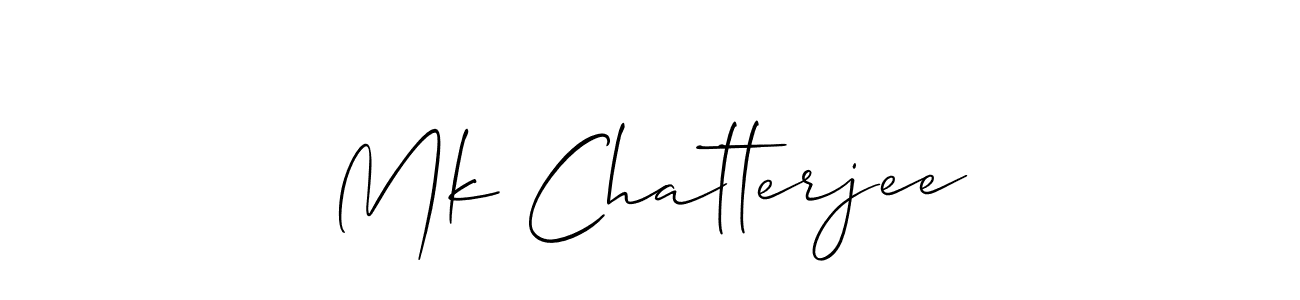 It looks lik you need a new signature style for name Mk Chatterjee. Design unique handwritten (Allison_Script) signature with our free signature maker in just a few clicks. Mk Chatterjee signature style 2 images and pictures png