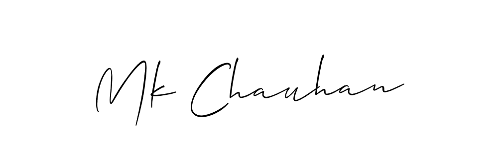 How to make Mk Chauhan signature? Allison_Script is a professional autograph style. Create handwritten signature for Mk Chauhan name. Mk Chauhan signature style 2 images and pictures png