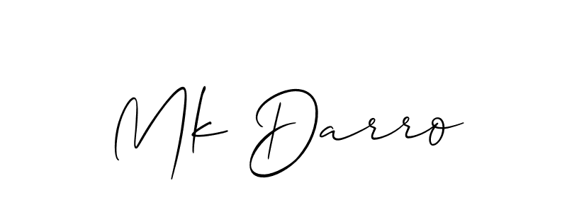Make a short Mk Darro signature style. Manage your documents anywhere anytime using Allison_Script. Create and add eSignatures, submit forms, share and send files easily. Mk Darro signature style 2 images and pictures png
