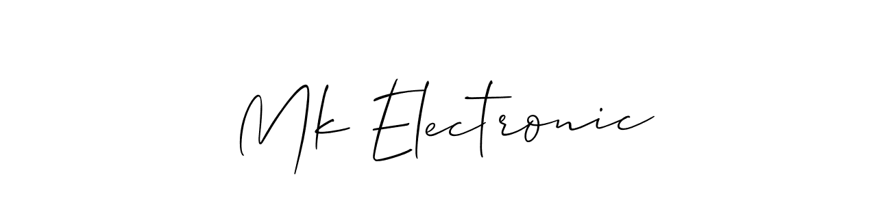 How to Draw Mk Electronic signature style? Allison_Script is a latest design signature styles for name Mk Electronic. Mk Electronic signature style 2 images and pictures png