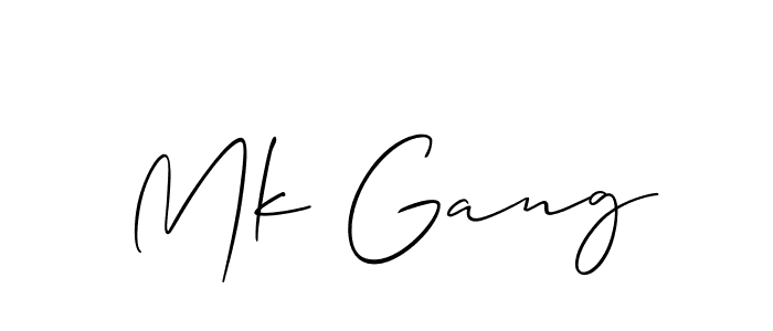 Allison_Script is a professional signature style that is perfect for those who want to add a touch of class to their signature. It is also a great choice for those who want to make their signature more unique. Get Mk Gang name to fancy signature for free. Mk Gang signature style 2 images and pictures png