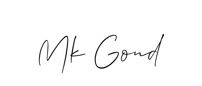 Design your own signature with our free online signature maker. With this signature software, you can create a handwritten (Allison_Script) signature for name Mk Gond. Mk Gond signature style 2 images and pictures png