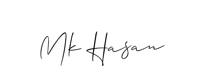 Mk Hasan stylish signature style. Best Handwritten Sign (Allison_Script) for my name. Handwritten Signature Collection Ideas for my name Mk Hasan. Mk Hasan signature style 2 images and pictures png