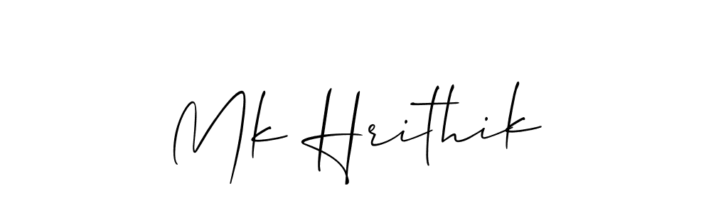 Create a beautiful signature design for name Mk Hrithik. With this signature (Allison_Script) fonts, you can make a handwritten signature for free. Mk Hrithik signature style 2 images and pictures png