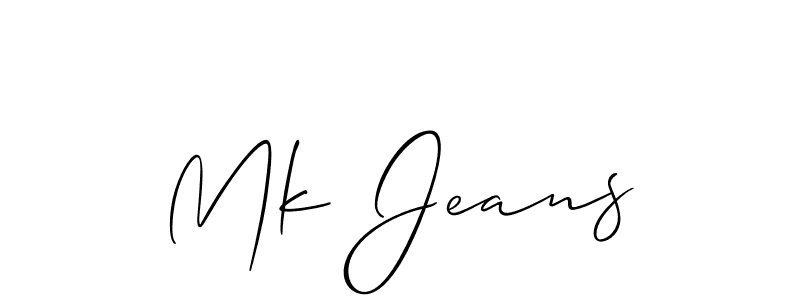 Make a beautiful signature design for name Mk Jeans. With this signature (Allison_Script) style, you can create a handwritten signature for free. Mk Jeans signature style 2 images and pictures png