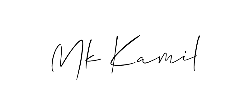 You should practise on your own different ways (Allison_Script) to write your name (Mk Kamil) in signature. don't let someone else do it for you. Mk Kamil signature style 2 images and pictures png