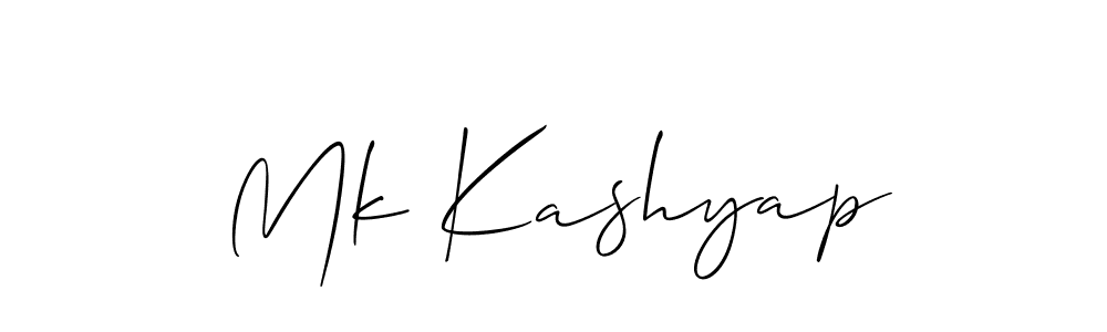Allison_Script is a professional signature style that is perfect for those who want to add a touch of class to their signature. It is also a great choice for those who want to make their signature more unique. Get Mk Kashyap name to fancy signature for free. Mk Kashyap signature style 2 images and pictures png