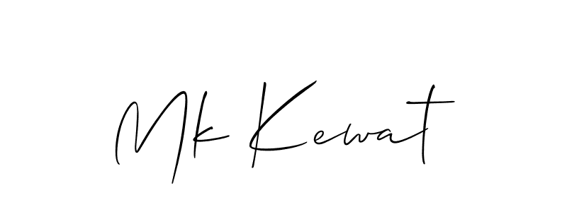 Design your own signature with our free online signature maker. With this signature software, you can create a handwritten (Allison_Script) signature for name Mk Kewat. Mk Kewat signature style 2 images and pictures png