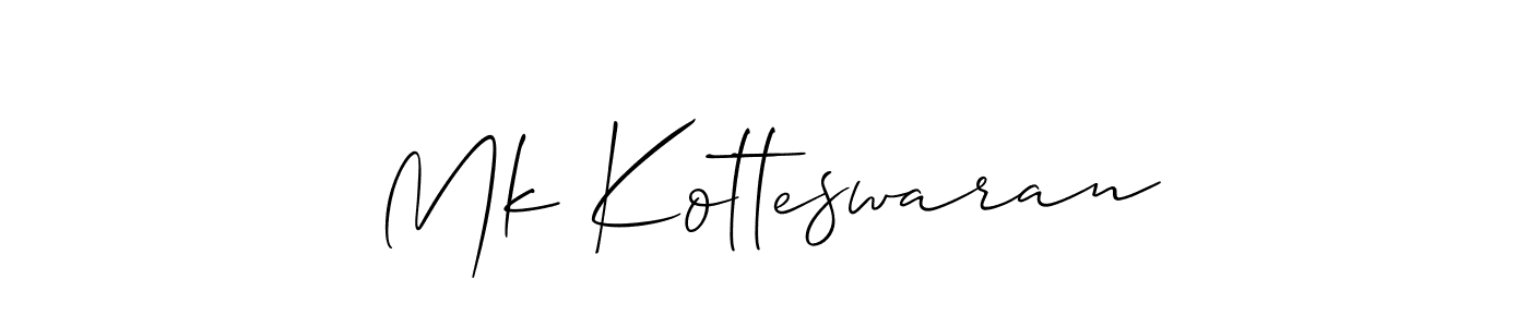 How to Draw Mk Kotteswaran signature style? Allison_Script is a latest design signature styles for name Mk Kotteswaran. Mk Kotteswaran signature style 2 images and pictures png