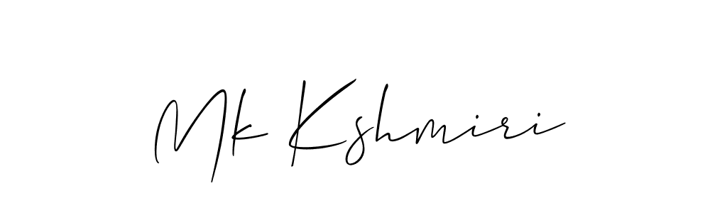 You should practise on your own different ways (Allison_Script) to write your name (Mk Kshmiri) in signature. don't let someone else do it for you. Mk Kshmiri signature style 2 images and pictures png