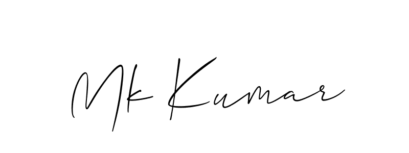 Allison_Script is a professional signature style that is perfect for those who want to add a touch of class to their signature. It is also a great choice for those who want to make their signature more unique. Get Mk Kumar name to fancy signature for free. Mk Kumar signature style 2 images and pictures png