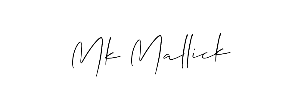 Make a short Mk Mallick signature style. Manage your documents anywhere anytime using Allison_Script. Create and add eSignatures, submit forms, share and send files easily. Mk Mallick signature style 2 images and pictures png