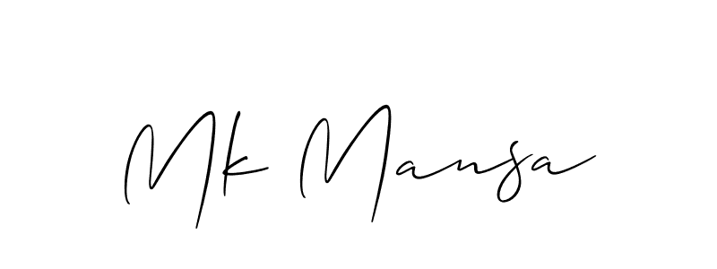 How to make Mk Mansa signature? Allison_Script is a professional autograph style. Create handwritten signature for Mk Mansa name. Mk Mansa signature style 2 images and pictures png