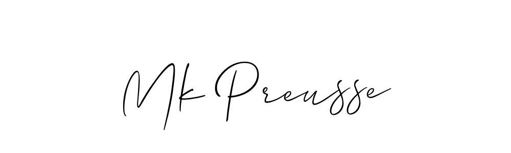 if you are searching for the best signature style for your name Mk Preusse. so please give up your signature search. here we have designed multiple signature styles  using Allison_Script. Mk Preusse signature style 2 images and pictures png