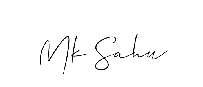How to make Mk Sahu name signature. Use Allison_Script style for creating short signs online. This is the latest handwritten sign. Mk Sahu signature style 2 images and pictures png
