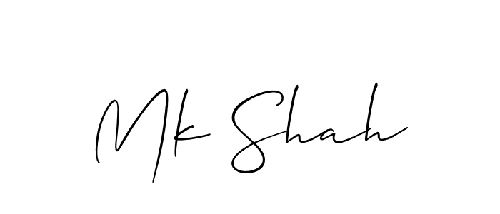 Make a beautiful signature design for name Mk Shah. With this signature (Allison_Script) style, you can create a handwritten signature for free. Mk Shah signature style 2 images and pictures png