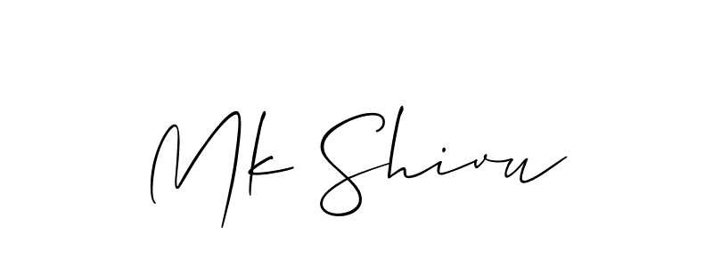 Also You can easily find your signature by using the search form. We will create Mk Shivu name handwritten signature images for you free of cost using Allison_Script sign style. Mk Shivu signature style 2 images and pictures png