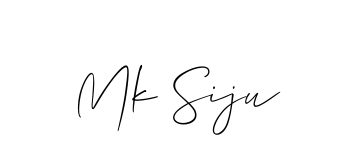 Allison_Script is a professional signature style that is perfect for those who want to add a touch of class to their signature. It is also a great choice for those who want to make their signature more unique. Get Mk Siju name to fancy signature for free. Mk Siju signature style 2 images and pictures png