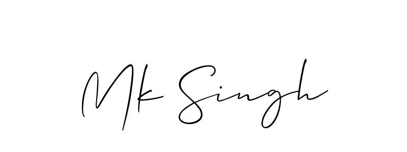 The best way (Allison_Script) to make a short signature is to pick only two or three words in your name. The name Mk Singh include a total of six letters. For converting this name. Mk Singh signature style 2 images and pictures png