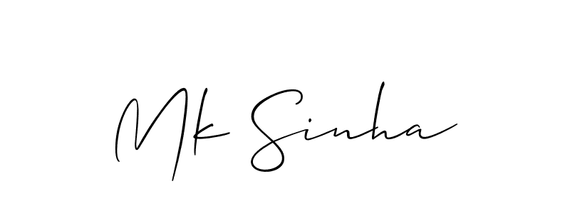 Also we have Mk Sinha name is the best signature style. Create professional handwritten signature collection using Allison_Script autograph style. Mk Sinha signature style 2 images and pictures png