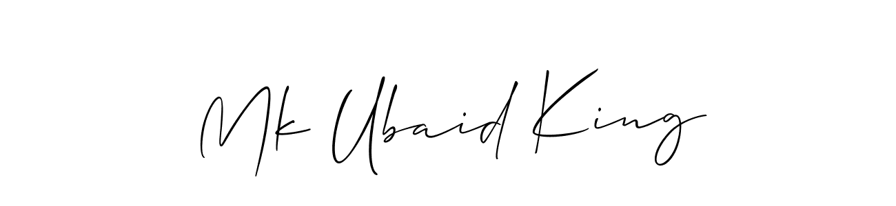 It looks lik you need a new signature style for name Mk Ubaid King. Design unique handwritten (Allison_Script) signature with our free signature maker in just a few clicks. Mk Ubaid King signature style 2 images and pictures png
