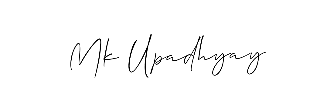 Make a beautiful signature design for name Mk Upadhyay. With this signature (Allison_Script) style, you can create a handwritten signature for free. Mk Upadhyay signature style 2 images and pictures png