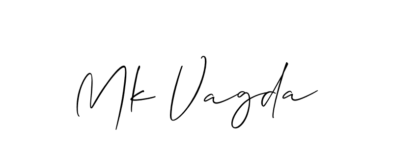 Create a beautiful signature design for name Mk Vagda. With this signature (Allison_Script) fonts, you can make a handwritten signature for free. Mk Vagda signature style 2 images and pictures png