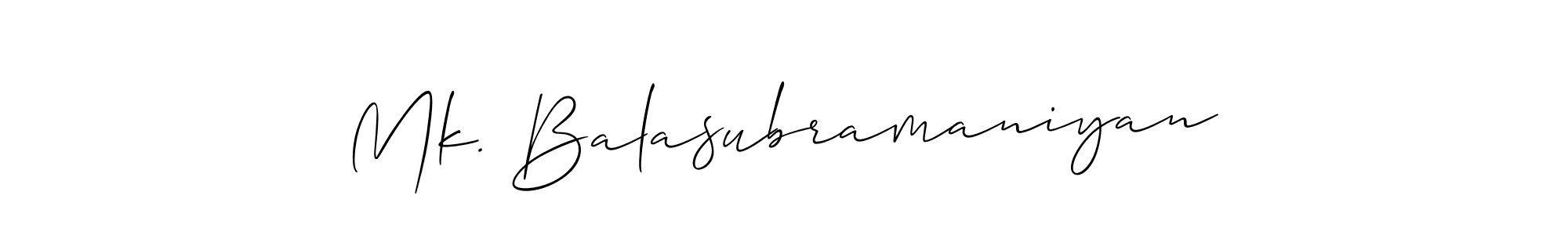 if you are searching for the best signature style for your name Mk. Balasubramaniyan. so please give up your signature search. here we have designed multiple signature styles  using Allison_Script. Mk. Balasubramaniyan signature style 2 images and pictures png