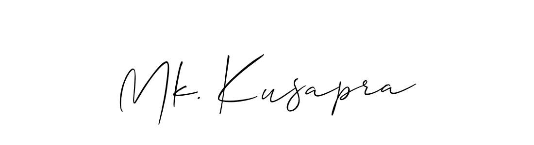 Make a beautiful signature design for name Mk. Kusapra. With this signature (Allison_Script) style, you can create a handwritten signature for free. Mk. Kusapra signature style 2 images and pictures png