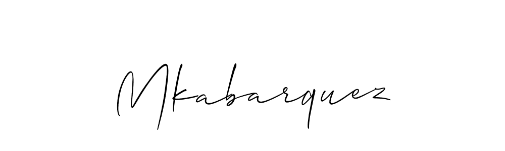 Use a signature maker to create a handwritten signature online. With this signature software, you can design (Allison_Script) your own signature for name Mkabarquez. Mkabarquez signature style 2 images and pictures png