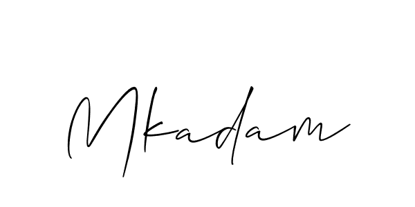 Design your own signature with our free online signature maker. With this signature software, you can create a handwritten (Allison_Script) signature for name Mkadam. Mkadam signature style 2 images and pictures png