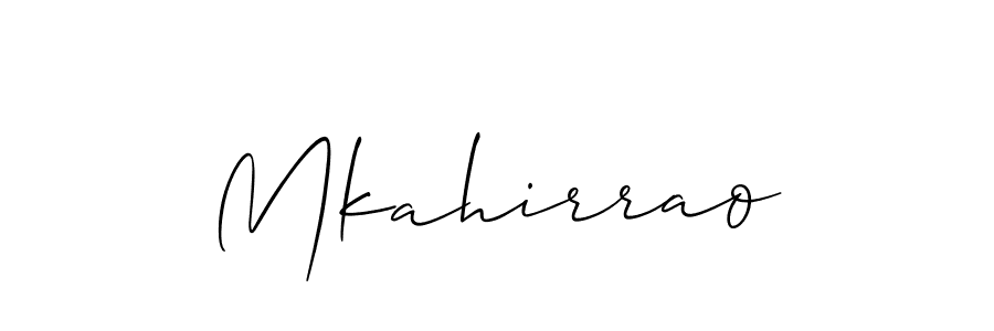 Make a beautiful signature design for name Mkahirrao. With this signature (Allison_Script) style, you can create a handwritten signature for free. Mkahirrao signature style 2 images and pictures png