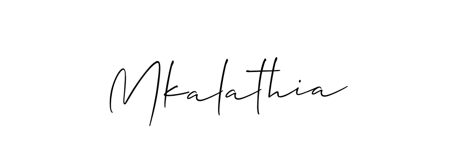 It looks lik you need a new signature style for name Mkalathia. Design unique handwritten (Allison_Script) signature with our free signature maker in just a few clicks. Mkalathia signature style 2 images and pictures png
