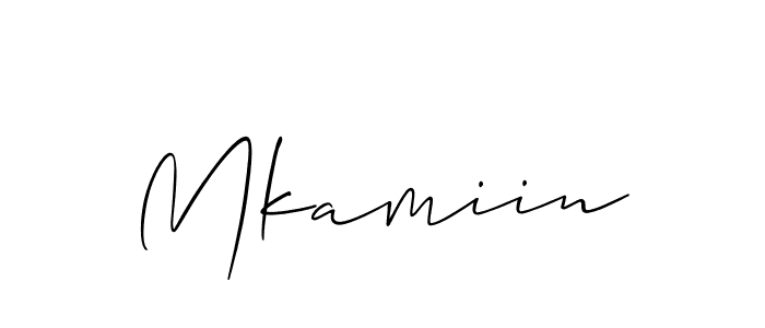 You should practise on your own different ways (Allison_Script) to write your name (Mkamiin) in signature. don't let someone else do it for you. Mkamiin signature style 2 images and pictures png
