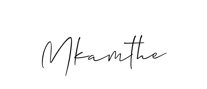 Also You can easily find your signature by using the search form. We will create Mkamthe name handwritten signature images for you free of cost using Allison_Script sign style. Mkamthe signature style 2 images and pictures png