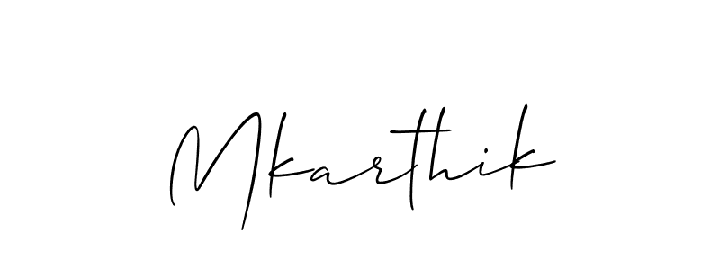 Best and Professional Signature Style for Mkarthik. Allison_Script Best Signature Style Collection. Mkarthik signature style 2 images and pictures png