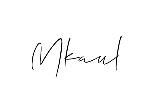 The best way (Allison_Script) to make a short signature is to pick only two or three words in your name. The name Mkaul include a total of six letters. For converting this name. Mkaul signature style 2 images and pictures png